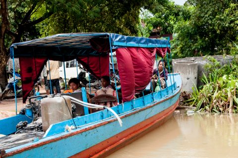 Embarkning on Tonle Sap Lake, near Siem Reap