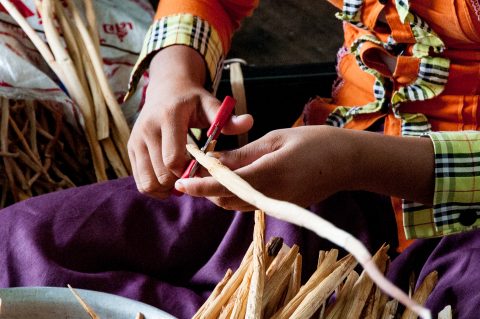 Water hyacinth weaving, Tonle Sap lake
