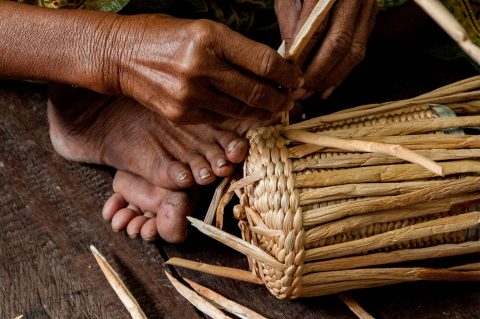 Water hyacinth weaving, Tonle Sap lake