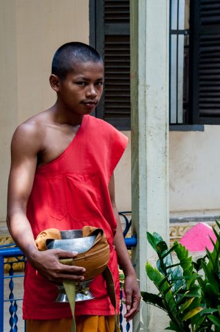 Monk at temple, Battambang