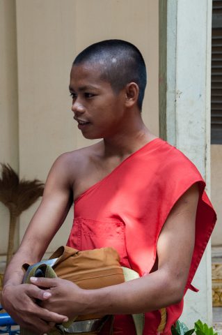 Monk at temple, Battambang
