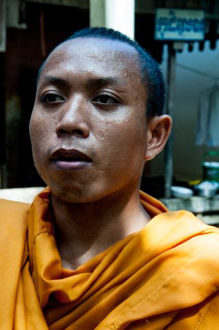 Monk at temple, Battambang