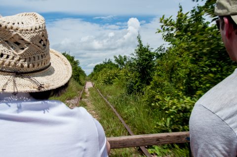 Riding the Bamboo train, Battambang