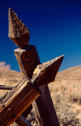 Posts in cemetery, Bodie Ghost Town, Cal (1999)