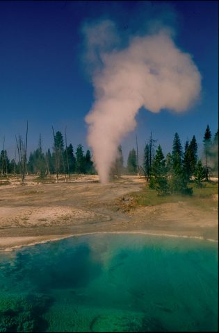 Black Pool & Twin Geyser, West Thumb,  Yellowstone WY (2000)